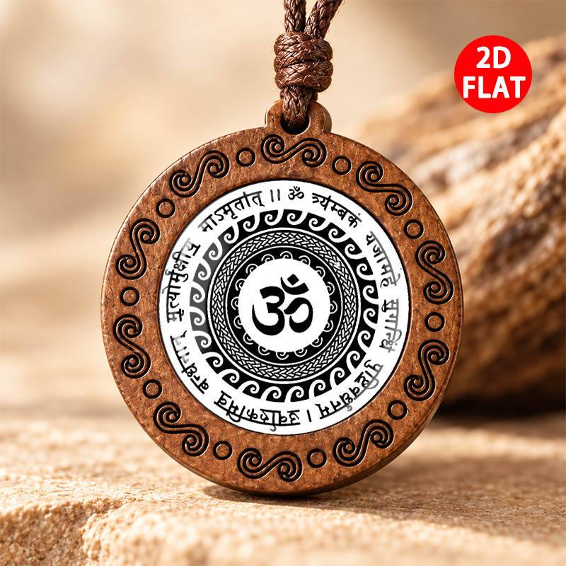 Buddhist Elements Pendant Necklace, Unisex Design